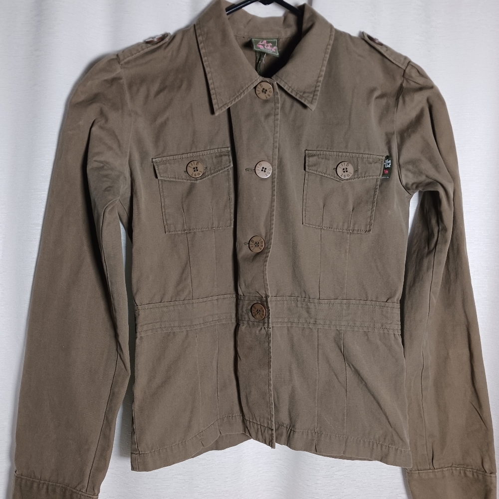 Lost Girl SZ LG Jacket light Weight Utility Women’s Button Up Trendy Casual